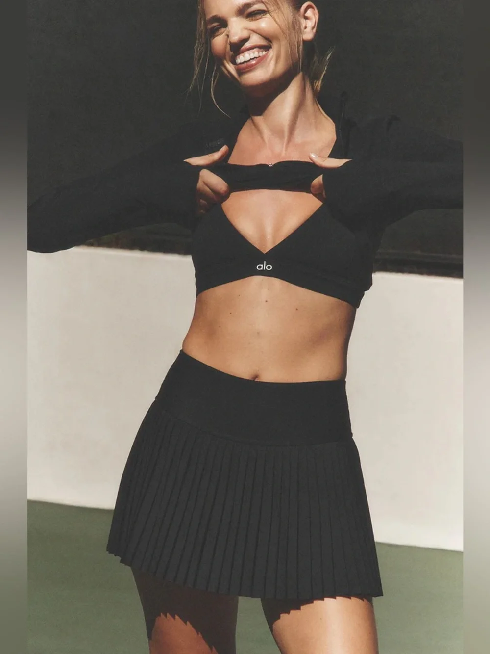 Alo Grand Slam Tennis Skirt Black Size Small